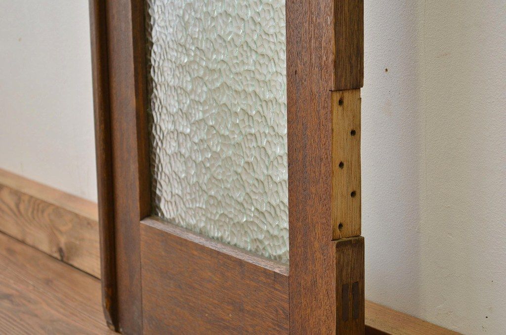 昭和レトロ 重厚な無垢材の親子ドア(子のみ)?扉