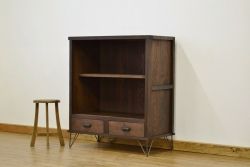 アンティーク家具　★アンティーク 古い木の鉄脚付き飾り棚(アイアン)