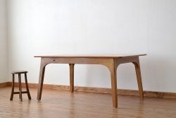 アンティーク家具　アンティーク 無垢材の小引き出し付きテーブル(作業台)