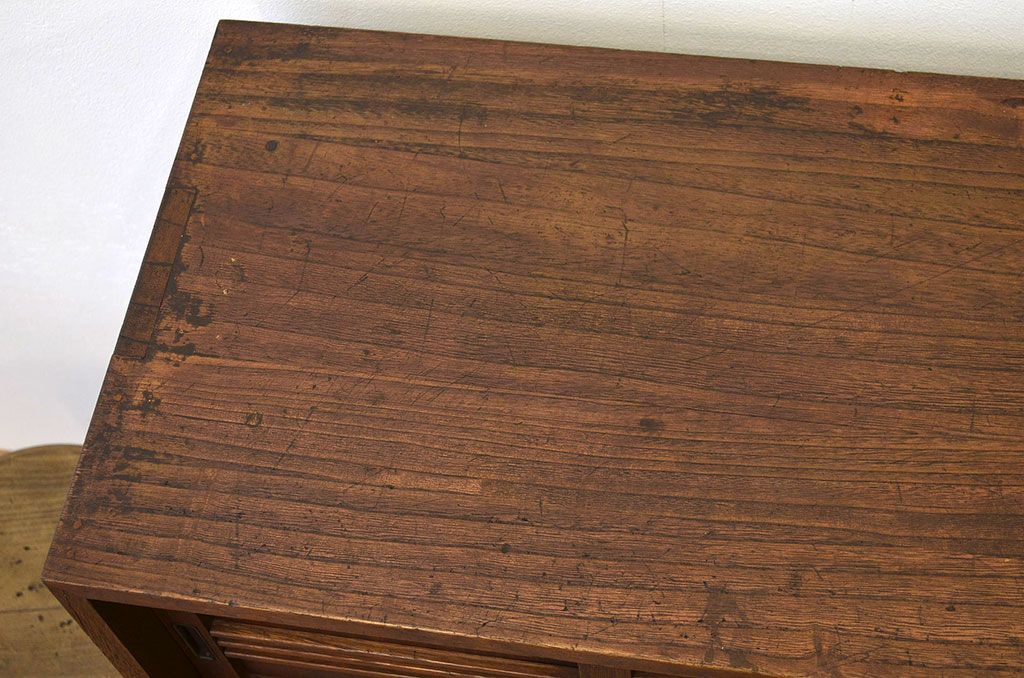 レトロ家具　昭和レトロ　造りの良い古い桐材のシックな下駄箱(収納棚アンティーク)