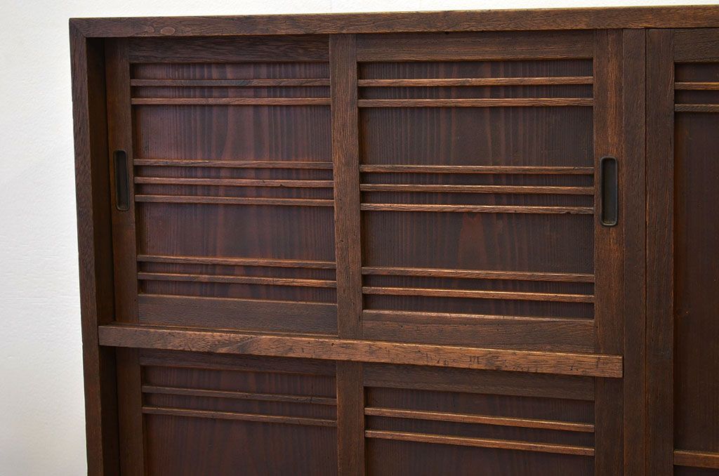 レトロ家具　昭和レトロ　造りの良い古い桐材のシックな下駄箱(収納棚アンティーク)