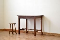 アンティーク家具　古い木のシンプルなアンティーク平机(テーブル)