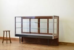 ヴィンテージ家具　古い雑貨屋のビンテージガラスケース(ショーケース)