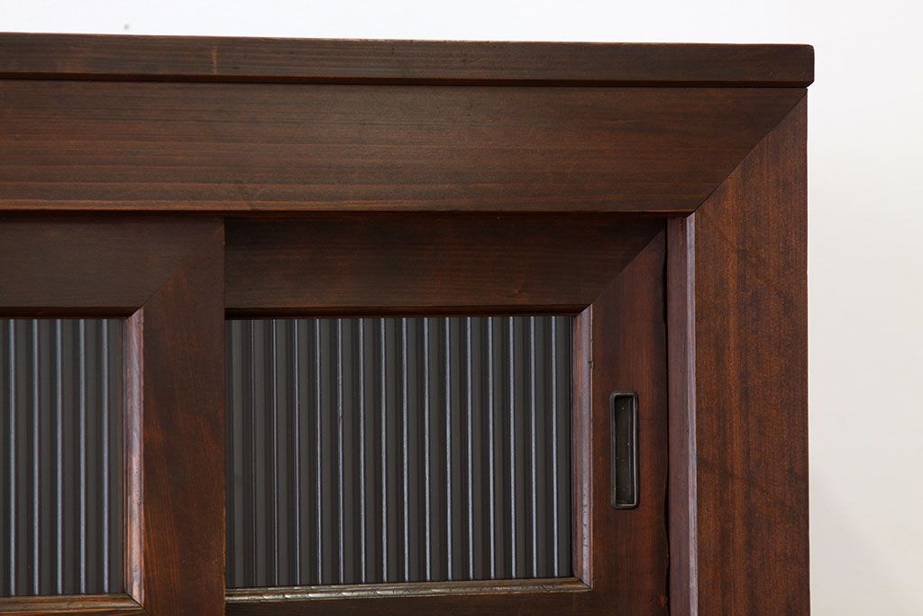 アンティーク家具　状態極上　昭和初期　美しい二段重ね水屋箪笥(食器棚)