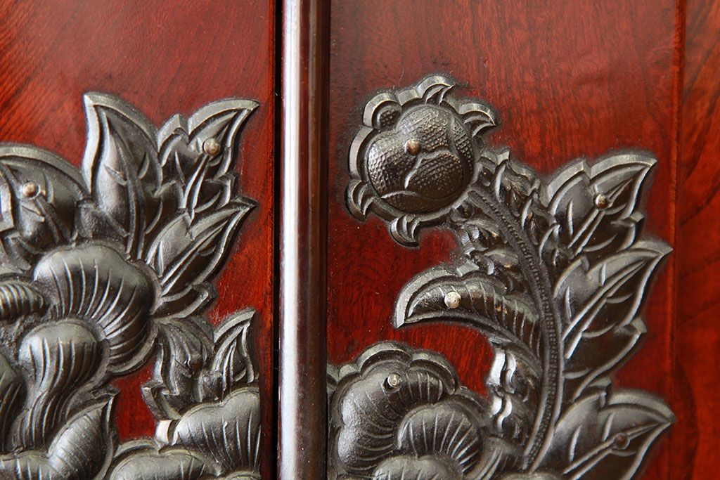 アンティーク家具　昭和初期　特別注文造り美しい三つ重ね仙台箪笥