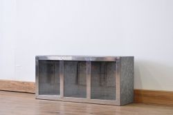 アンティーク家具　古い駄菓子屋の3連ブリキガラスケース