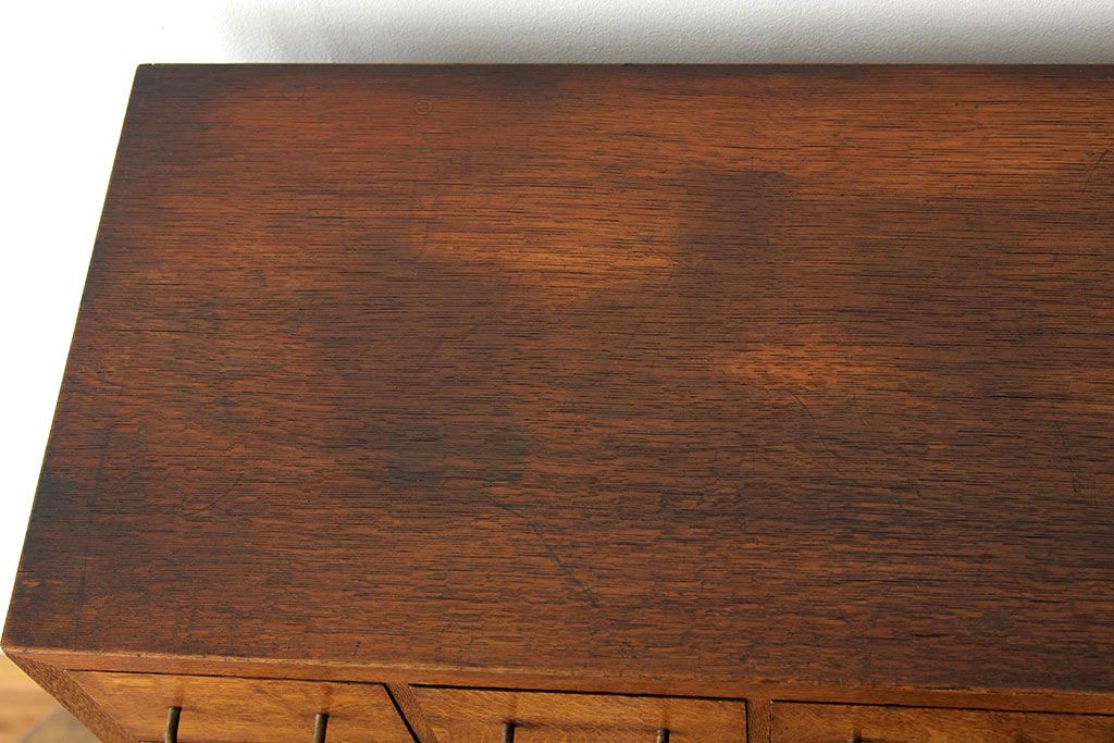 アンティーク家具　古民具・骨董　1960年代ナラ材大型カードケース(引き出し・ドロワー、図書館、図書室)