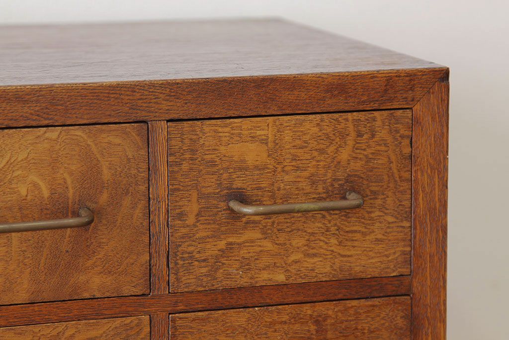 アンティーク家具　古民具・骨董　1960年代ナラ材大型カードケース(引き出し・ドロワー、図書館、図書室)