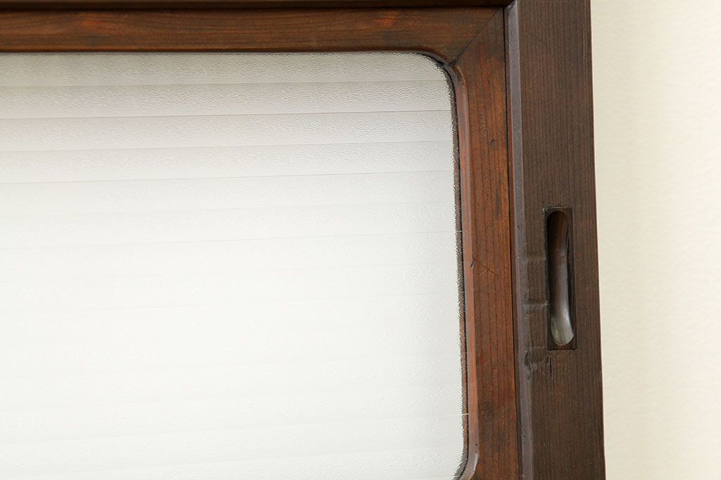 ★古民具・骨董　銀モールガラス入り裏障子付き格子戸2枚セット?(引き戸・建具)