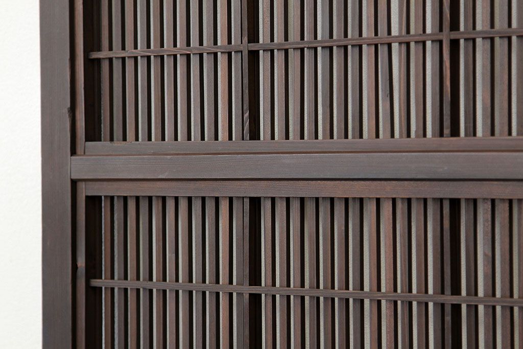 ★古民具・骨董　銀モールガラス入り裏障子付き格子戸2枚セット?(引き戸・建具)