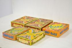 アンティーク雑貨　昭和初期!古い紙箱5個セット(菓子箱・看板)