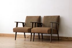 レトロ家具　★1960年代レトロなシングルソファ2脚セット