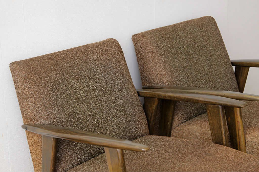レトロ家具　★1960年代レトロなシングルソファ2脚セット