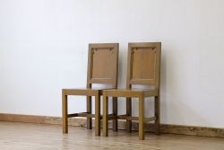 アンティーク家具　アンティーク　イギリスチャーチチェア2脚セット(椅子・ダイニングチェア)