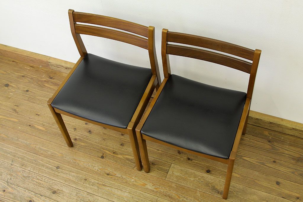 ヴィンテージ家具　北欧ビンテージ　ダイニングチェア2脚セット(椅子、イス、チェア)