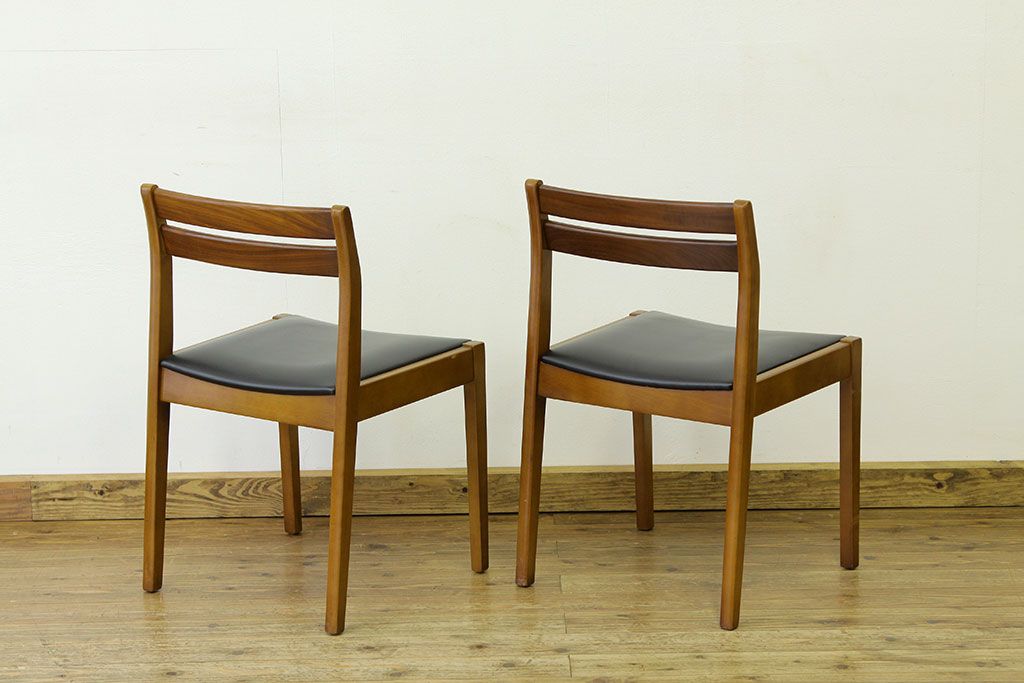 ヴィンテージ家具　北欧ビンテージ　ダイニングチェア2脚セット(椅子、イス、チェア)