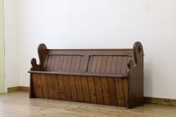 アンティーク家具　イギリスアンティーク　チャーチベンチ(教会長イス)