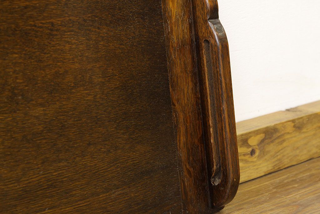 アンティーク家具　イギリスアンティーク　オーク材小振りなテーブルベンチ(作業台、長椅子)(モンクスベンチ)