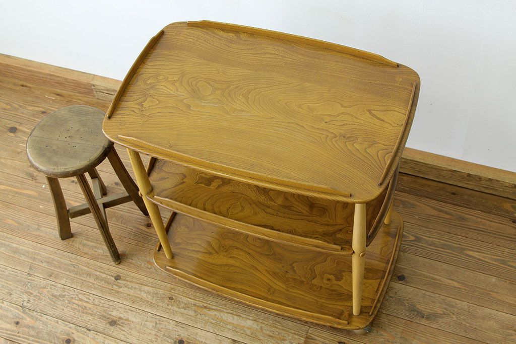 ヴィンテージ家具　イギリスビンテージ　アーコール(ERCOL)トロリーキャスターワゴン
