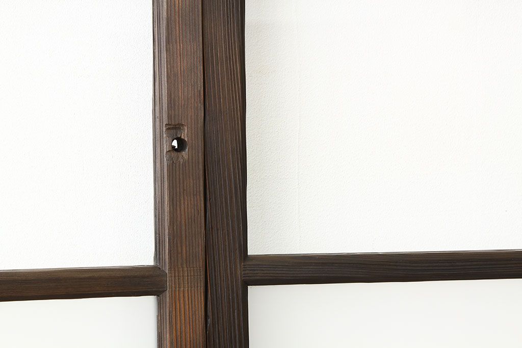 ★アンティーク　巾のせまいシンプルガラス引き戸2枚セット(建具・ガラス戸)
