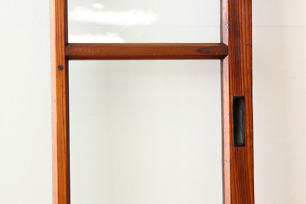 古民具・骨董　素敵なデザインの結霜ガラス入り引き戸4枚セット(ガラス戸・建具)