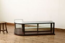 アンティーク家具　アンティーク 古いタバコ屋の重厚なR型ガラスケース(ショーケース)