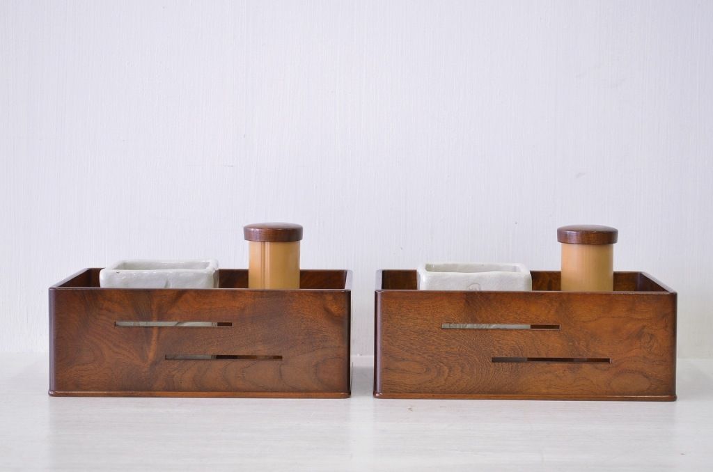 アンティーク雑貨　美品 古い不昧形煙草盆・火入付(茶道具)