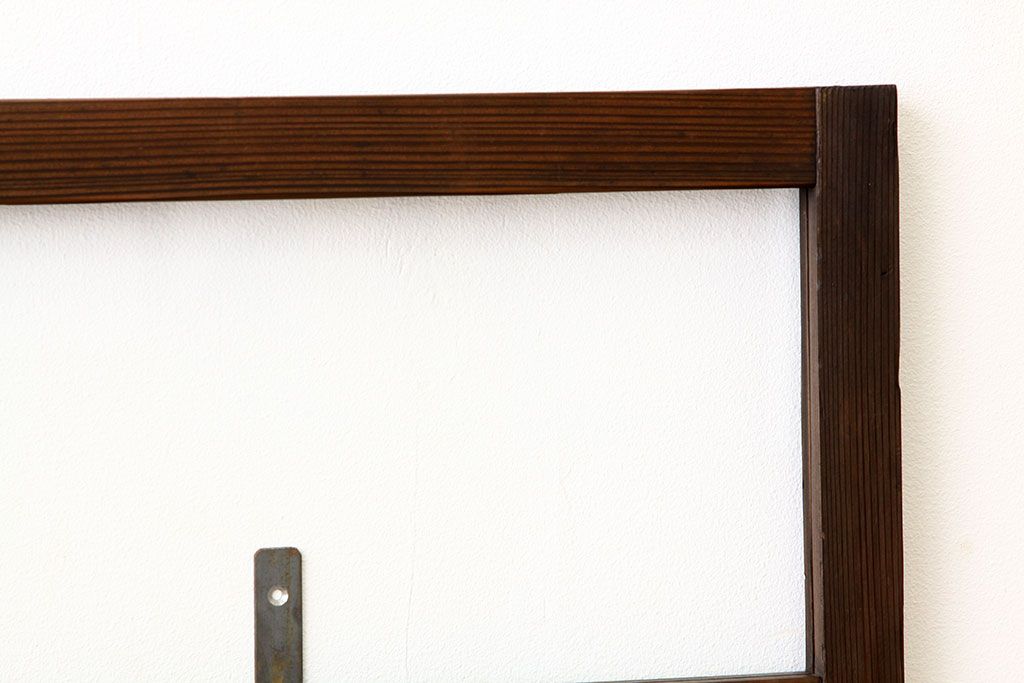 アンティーク　古い木のシンプルな明り取り2枚セット(3)(ガラス戸・欄間)