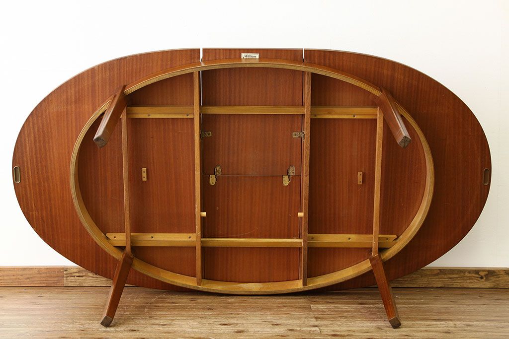 ヴィンテージ家具　北欧ビンテージオーバルエクステンションテーブル1960年代ミッドセンチュリー
