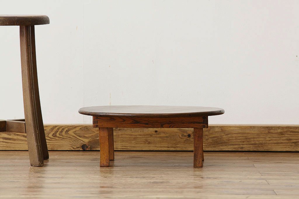 レトロ家具　昭和レトロ　とても小さくかわいい丸ちゃぶ台(テーブル)