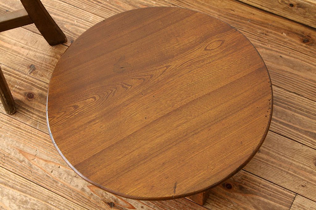 レトロ家具　昭和レトロ　とても小さくかわいい丸ちゃぶ台(テーブル)