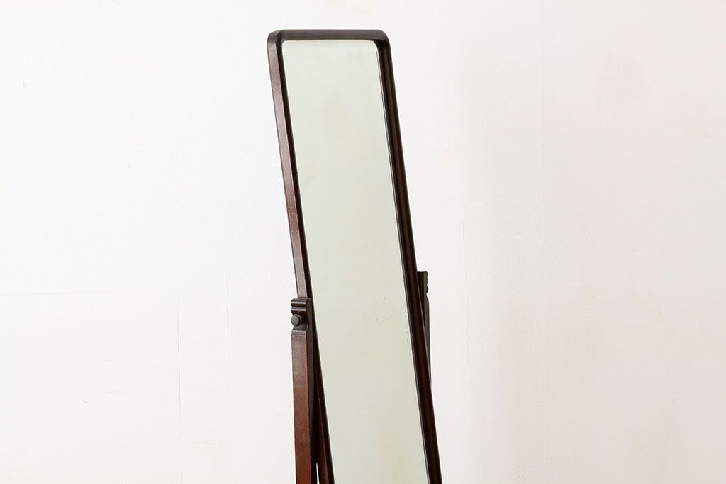 レトロ家具　昭和レトロ　古い木のシンプルな鏡台(姿見・ミラー)