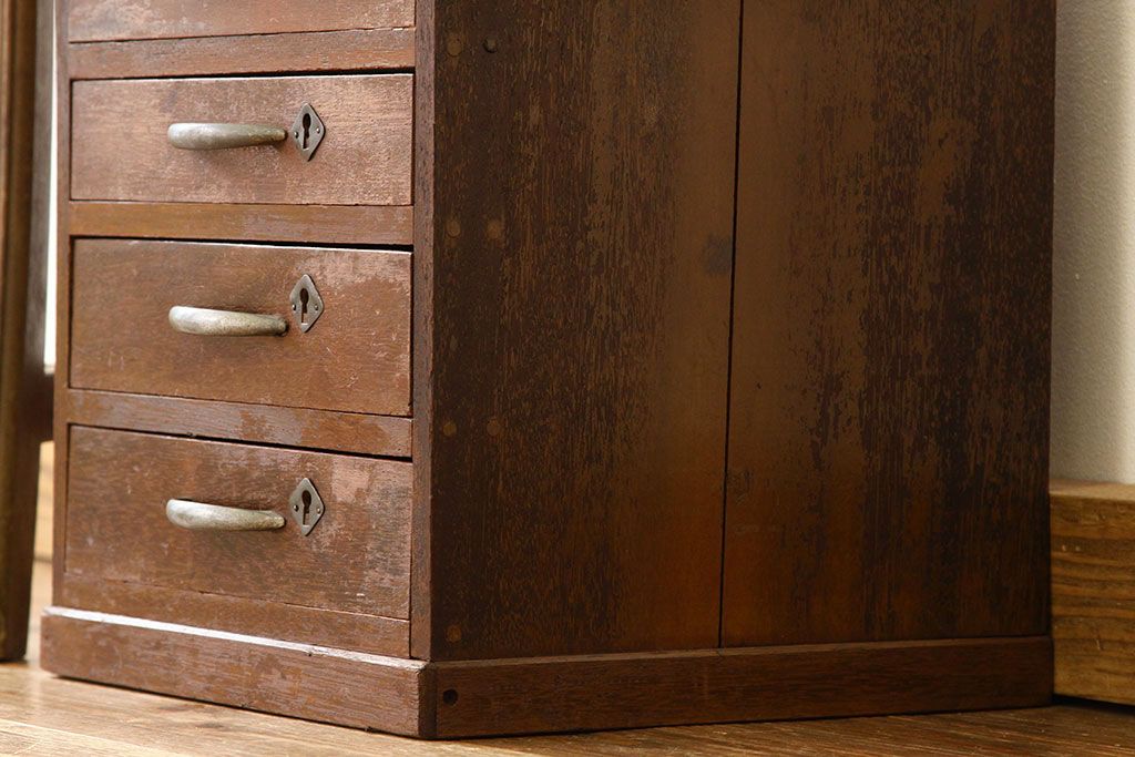 レトロ家具　昭和レトロ　古い木のシックなアンティーク小引き出し