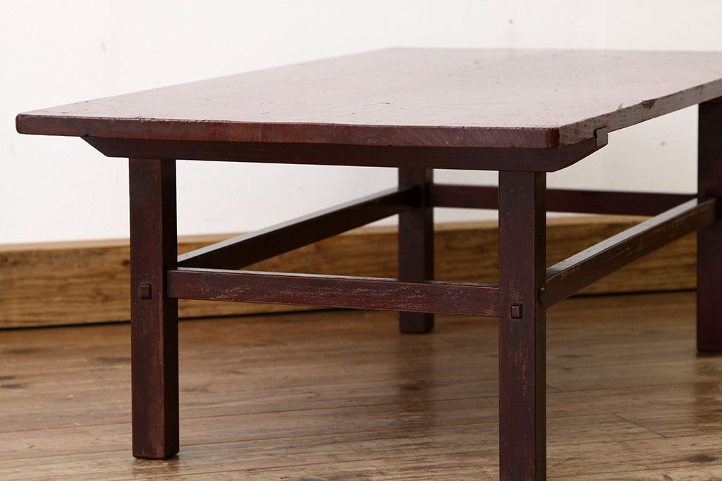 アンティーク家具　古い木のシンプルな机(テーブル・作業台)