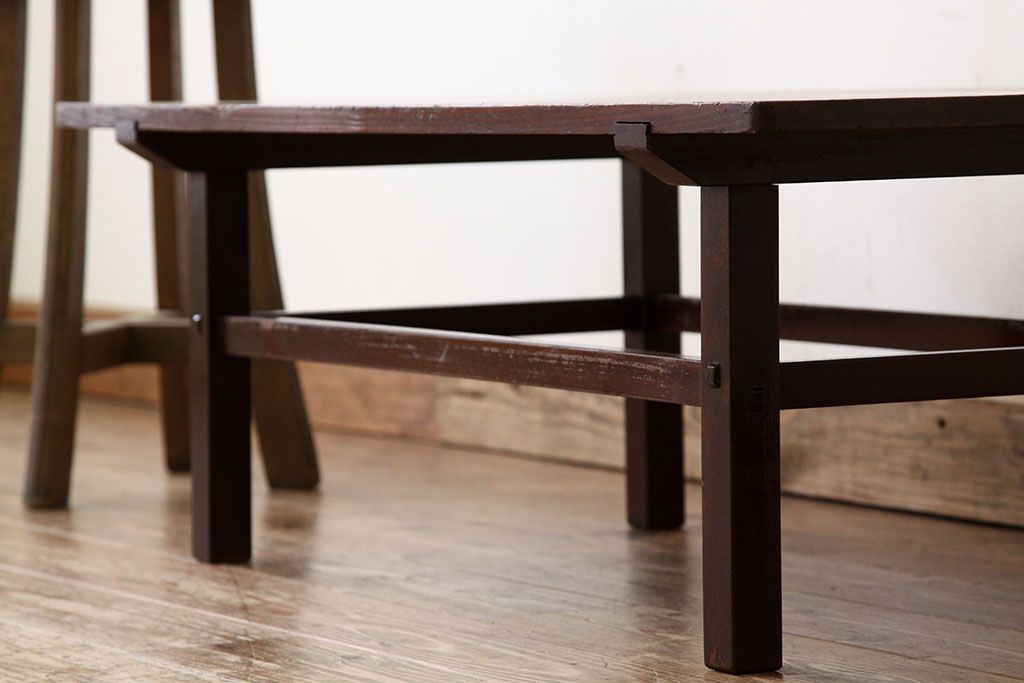 アンティーク家具　古い木のシンプルな机(テーブル・作業台)