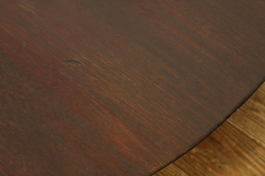 アンティーク家具　珍品!古い木の中抜き丸型ちゃぶ台
