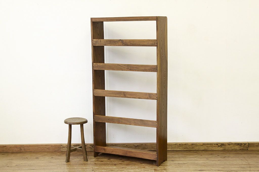 ★美品!!古い木のシンプルな本棚(飾り棚)