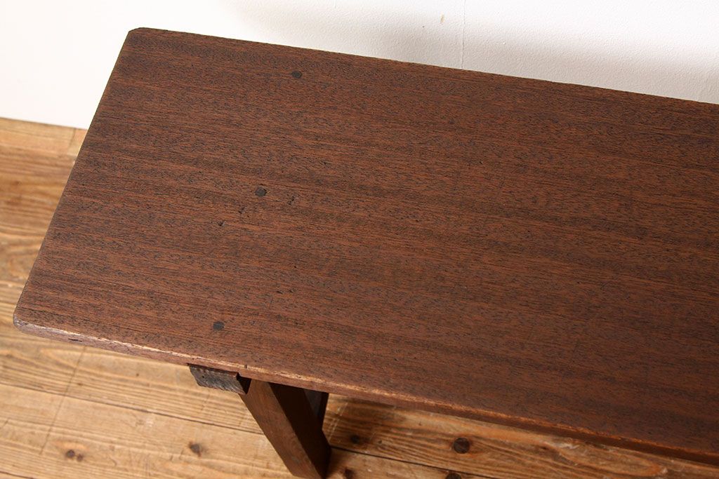 アンティーク家具　アンティーク　古い木の長椅子(長イス)(ベンチ)