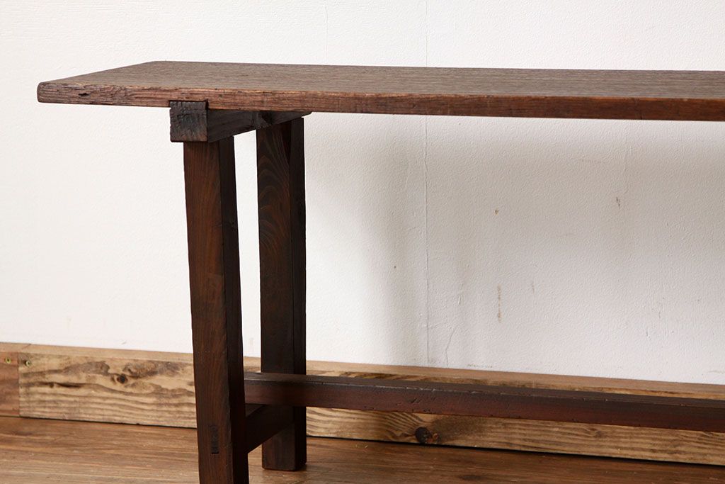 アンティーク家具　アンティーク　古い木の長椅子(長イス)(ベンチ)