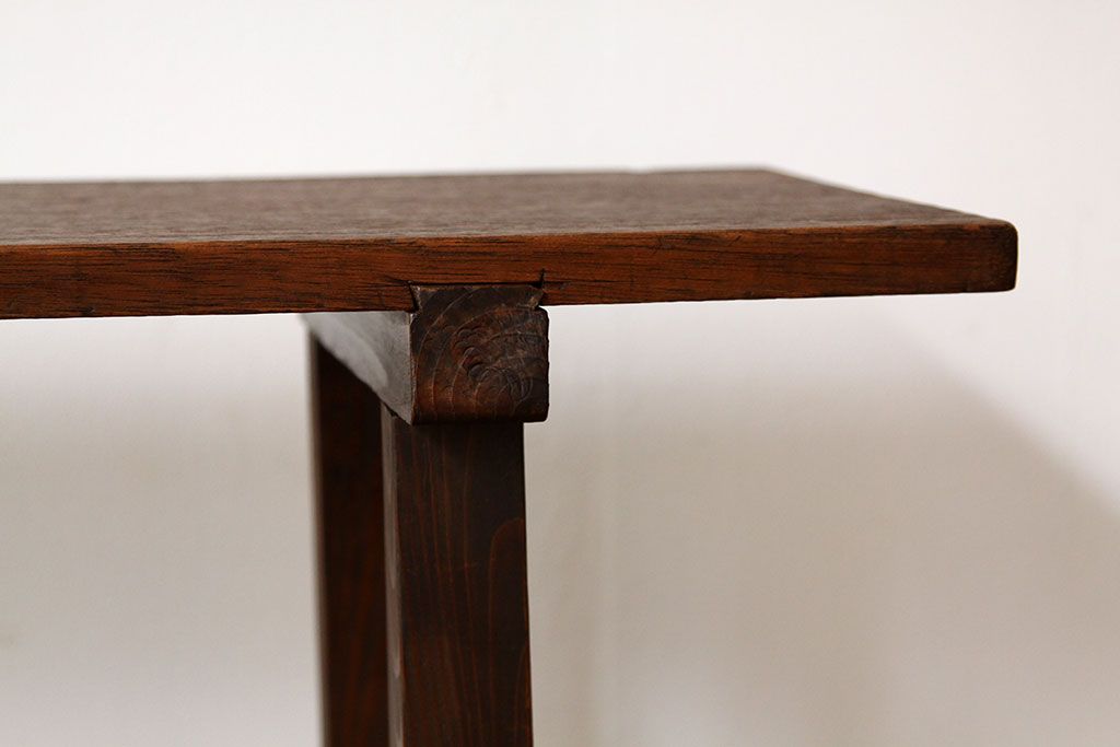 アンティーク家具　アンティーク　古い木の長椅子(長イス)(ベンチ)
