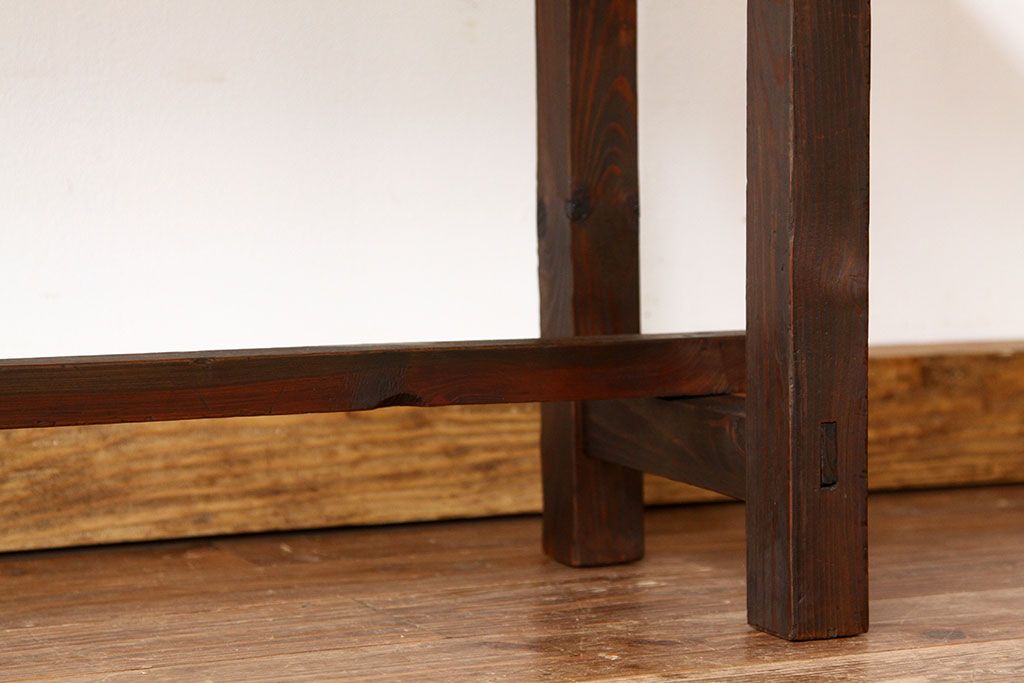 アンティーク家具　アンティーク　古い木の長椅子(長イス)(ベンチ)