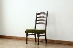 中古 飛騨産業 穂高 ダイニングチェア(椅子、いす)キツツキ(グリーン、緑色)