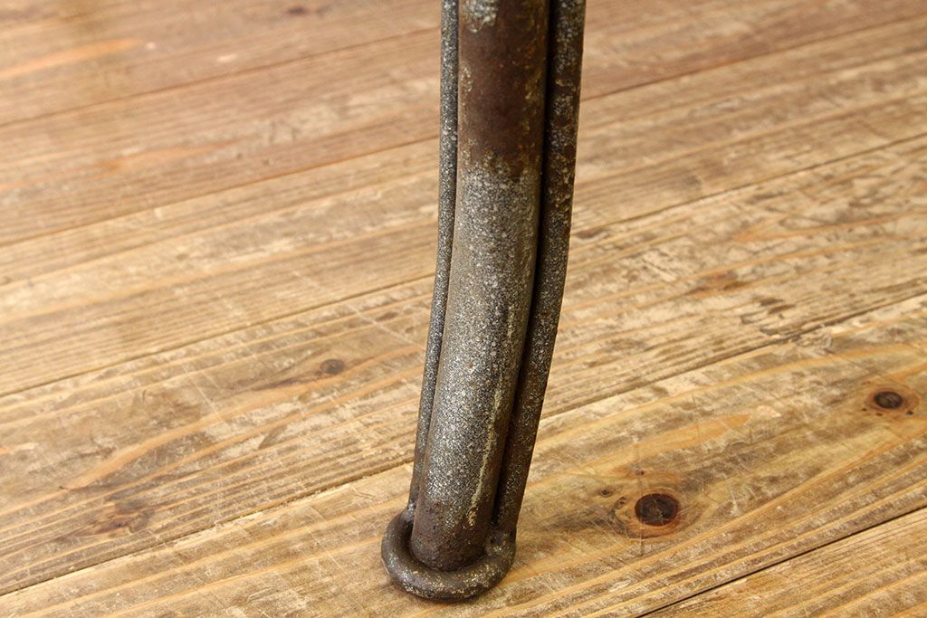 ヴィンテージ家具　イギリスビンテージ　希少　特大鉄脚テーブル(作業台アイアンシャビー)