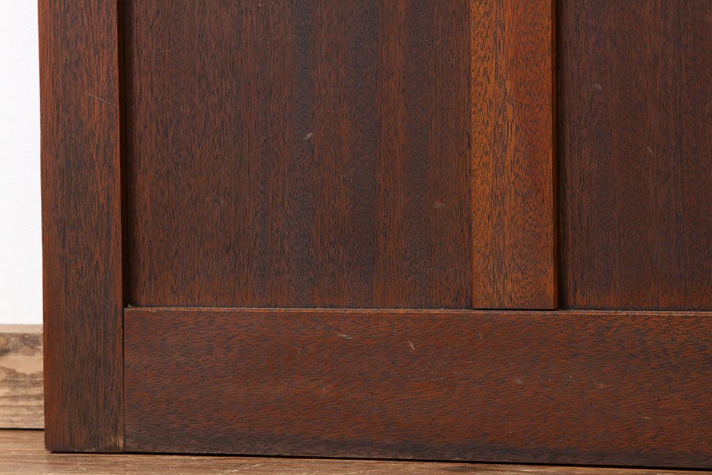 アンティーク　古い木のモールガラス観音開きドアセット(扉・建具)