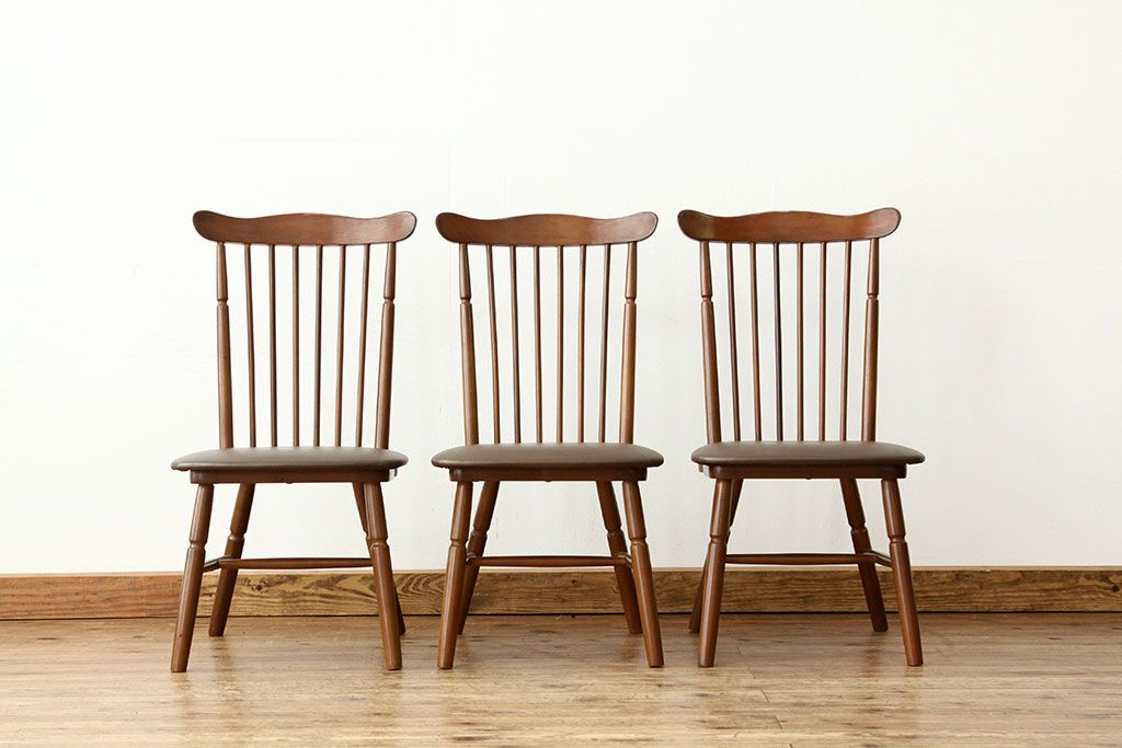 アンティーク家具　☆脚カット有りダイニングチェア3脚セット(いす椅子)