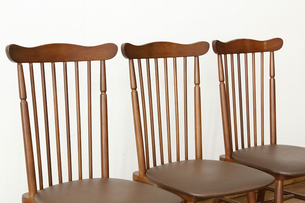 アンティーク家具　☆脚カット有りダイニングチェア3脚セット(いす椅子)