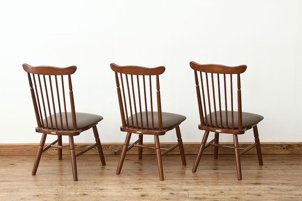 アンティーク家具　☆脚カット有りダイニングチェア3脚セット(いす椅子)