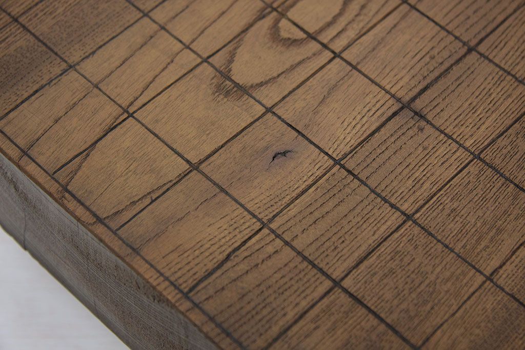 アンティーク雑貨　味のある古い将棋盤(天板欅製)