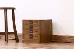 レトロ家具　昭和レトロ　ネームプレート付き小引き出し(アンティーク)