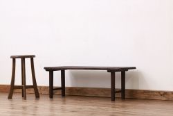 レトロ家具　昭和レトロ　使いこまれた古い木の小さな作業台(テーブル)